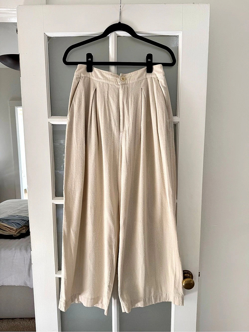 Jenni Kayne Silk Wide Leg Pants in Beige